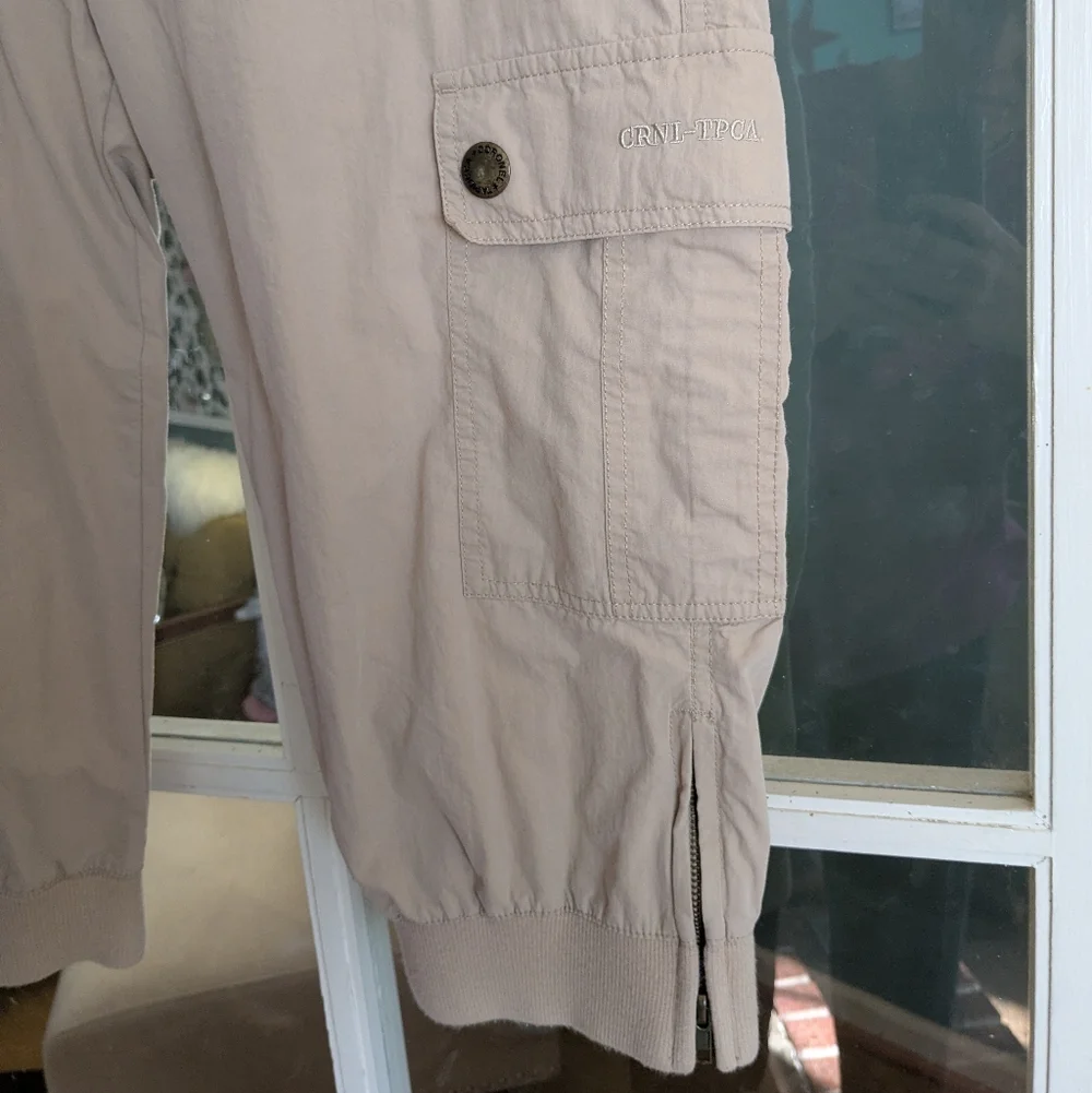 Vintage Coronel Tapioca Tan Khaki Cargo Capris Size Medium